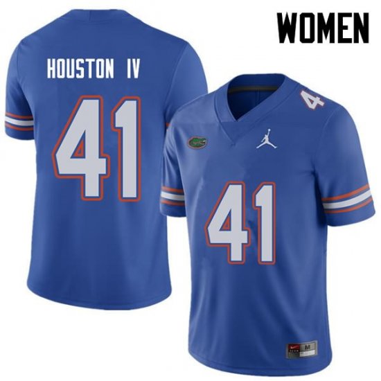 Women's Florida Gators #41 James Houston IV NCAA Jordan Brand Royal Authentic Stitched College Football Jersey ZGU5162XL